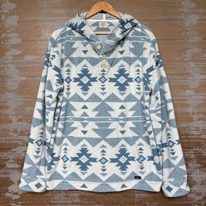Faherty Doug Good Feather Cabana Pacific Hoodie Western Boho Preppy Mens XL
